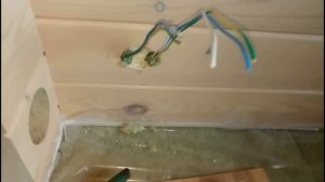 Скрытая проводка в доме из профилированного бруса. Часть 3.