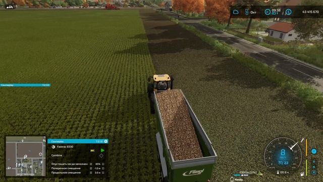 FS-22. Обновление CoursePlay 7.2.1.0. Разгрузка на поле и подборщик смотреть онлайн