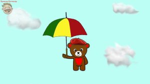 Полицейская машина Полис и Веселый Медвежонок смотрят мультик - раскраску.  Песенка для детей