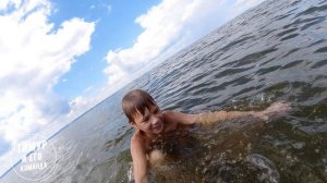 Купаемся в Волге с Фёдором. Река Волга, Ягодное, Тольятти. Лето 2021