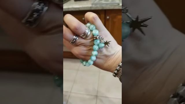 браслет на резинке из пекталита... фурнитура люкс под серебро