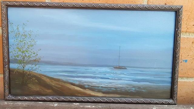 Ночное море #пейзаж #ZhNataly  живопись Н.Журавлёвой.
#картина 30х50, пленэр, холст/масло