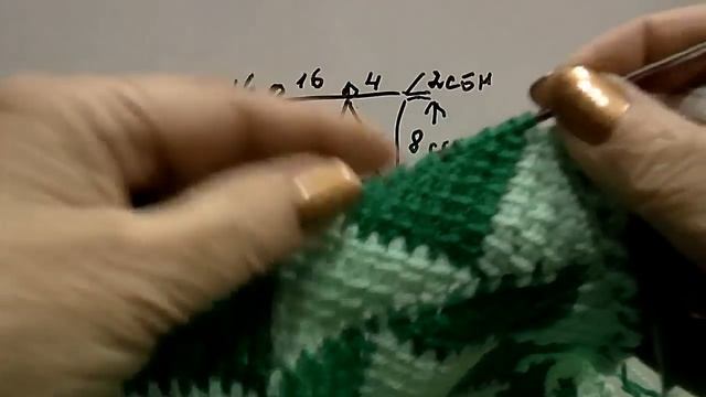 Подушка тунисским крючком с узором "Треугольники". Отделка сутажным шнуром!