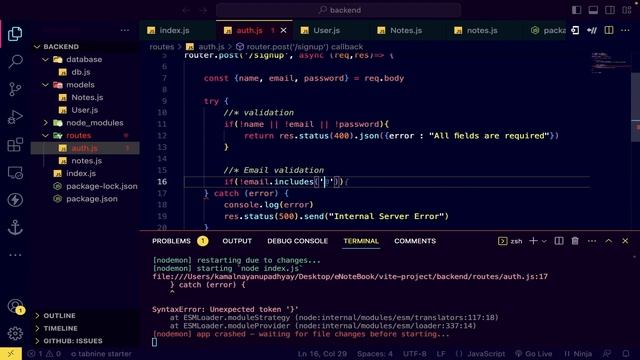 Creating Signup EndPoint in Auth.js | Mern Stack Full Course | Mern Stack Tutorial in Hindi 2023 #8