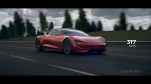 TESLA ROADSTER - Ускорение 0-400 км / ч (250 миль в час)