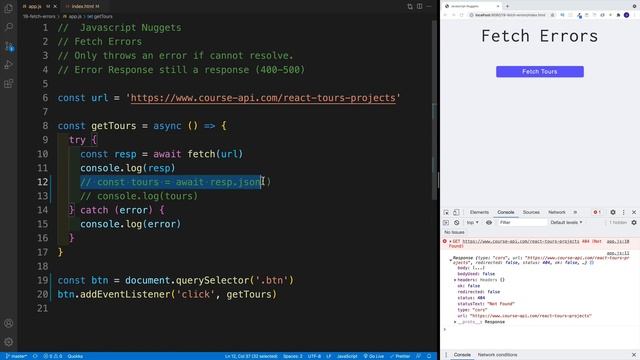 Javascript Nuggets - Fetch Errors смотреть онлайн