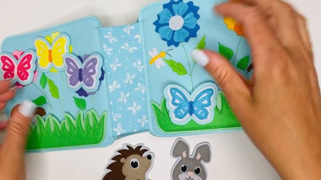 Развивающая книга из фетра для малышей. Ужик. Лесные друзья. Животные из фетра. Символ 2025 года. смотреть онлайн