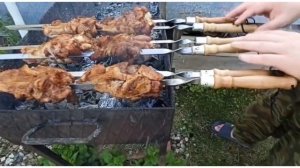 Плечо индейки на мангале