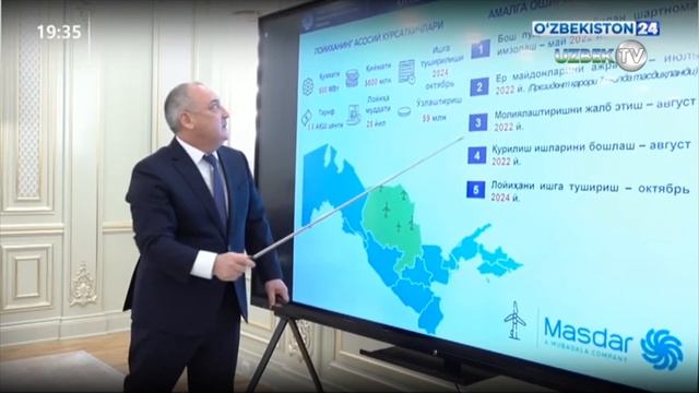 Шавкат Мирзиёев ознакомился с презентацией о реализации энергетических проектов в партнерстве с ОАЭ