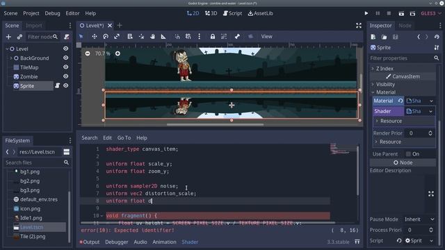 2D шейдер - эффект воды, Godot 3.3