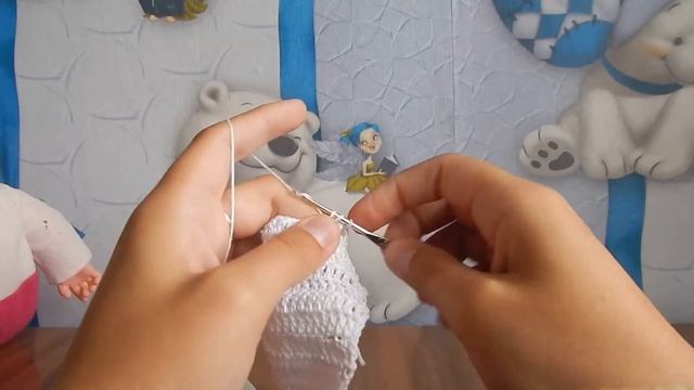 Одежда для кукол крючком. Чепчик. смотреть онлайн