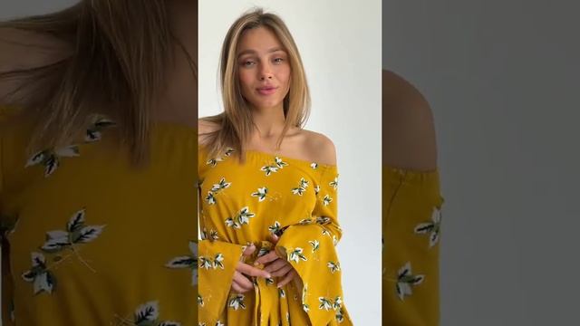 Обзор: Горчичный комбинезон шорты-юбка в цветочек смотреть онлайн