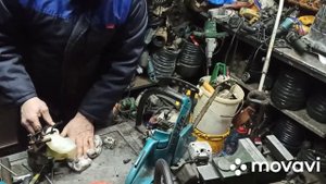 Makita DCS4610, DCS34  снятие- установка карбюратора. Замена топливного фильтра