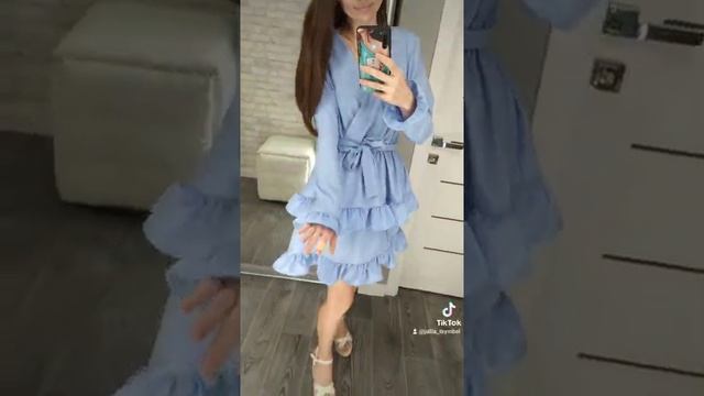 Небесно голубой платье из софта