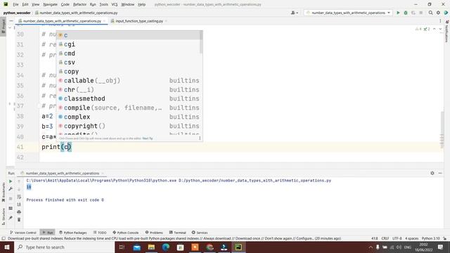 Python Tutorial Input  Function And Type casting || Number Data Types ||By Wecoder