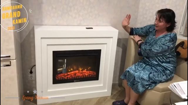 Видео отзыв от клиента на камин.Белый портал с очагом.Электрический камин у Гранд Камин.Electrolux