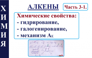 Алкены. Ч.3-1. Химические свойства. Реакции присоединения + механизм электрофильного присоединения.