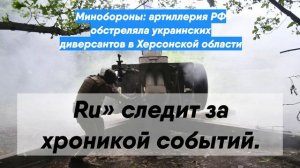Минобороны: артиллерия РФ обстреляла украинских диверсантов в Херсонской области