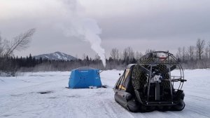 РЫБАЛКА. ТАЙГА. СИБИРЬ. НА АЭРОЛОДКЕ ВЕЗДЕХОДЕ ЗА ХАРИУСОМ.