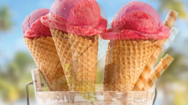 рожок, малиновое мороженое, палочки, мята смотреть онлайн