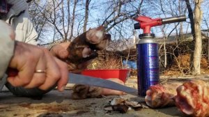 Мужская еда по Грузински.т.е. свиной Хаш)))