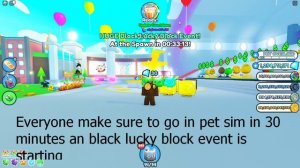 BLACK LUCKY BLOCK EVENT STARTING IN PET SIMULATOR X !!