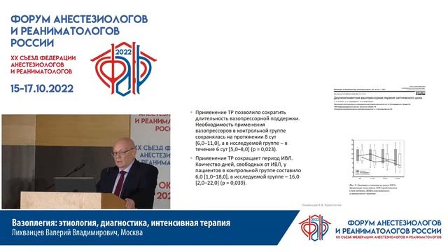 Вазоплегия этиология, диагностика, ИТ Лихванцев В.В. смотреть онлайн