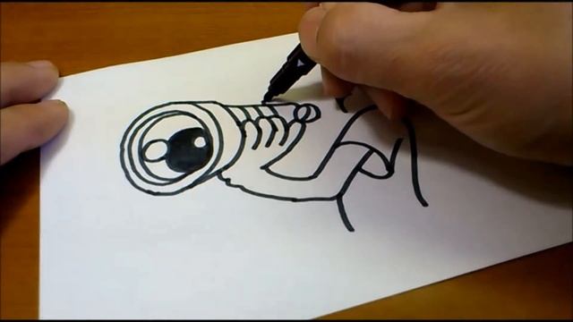 How to turn words CAMERA into a Cartoon -  How to draw doodle art on paper