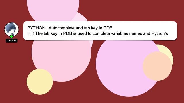 PYTHON : Autocomplete and tab key in PDB