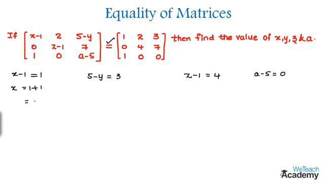 004-Equality Of Matrices Example - 1 ⧸ Matrices ⧸ Maths Algebra