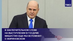 В заключительном слове на выступлении в Госдуме Мишустин еще раз вспомнил о Жириновском #shorts