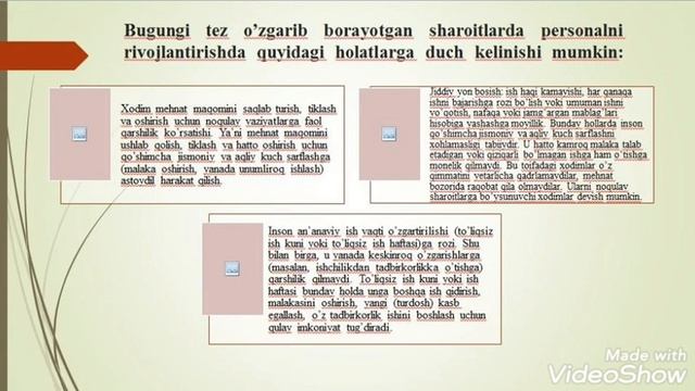VIDEO MARUZA. RAXMATULLAEVA N. KAF. MENEJMENT.PERSONALNI BOSHQARISH
