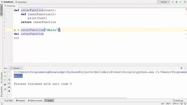 #52 python course for beginners | Python Closures + nested functions | Full python course