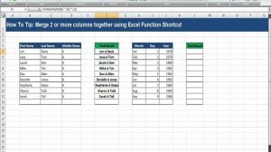 How To Tip in Excel: Concatenate (aka Merge) Multiple Columns of Data into One