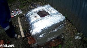 Плавка алюминия(9)переезд,утеплил печь,алюминиевые банки.