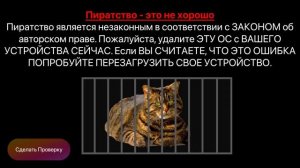 Cat OS 13.2 Анти-Пиратский-Экран Прикол