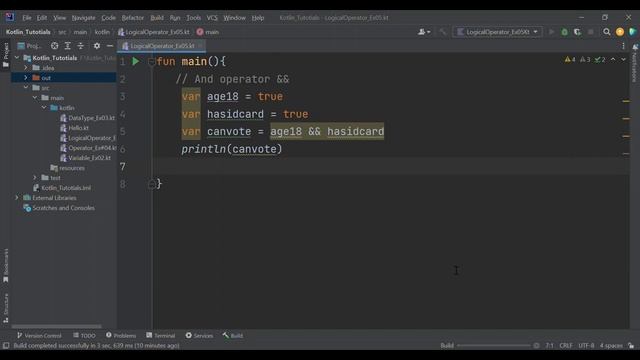 Kotlin Tutorial 06 || Logical Operators in Kotlin || || Operator in programming