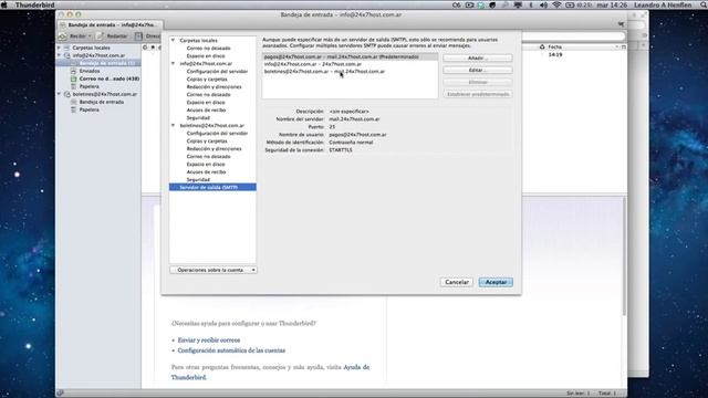 Configurar servidores de correo POP3 y SMTP en Thunderbird Mac смотреть онлайн