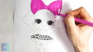 Раскраски для детей Раскрашиваем куколок лол I Мультик - Раскраска. Учим цвета.