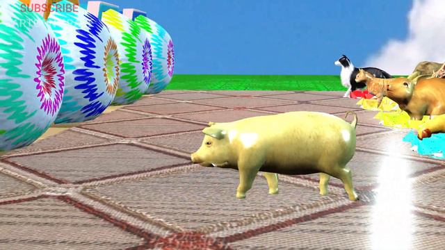 Paint Animals Game Elephant Tiger Lion Cow Gorilla !Fountain crossing Animals transformation Game