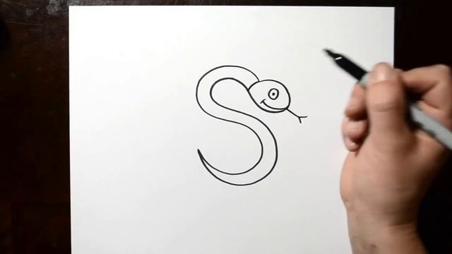 How to Draw a Snake After Writing Letter S - LetterToons смотреть онлайн