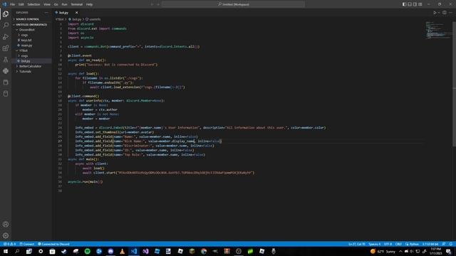 Making a Discord Bot In Python (Part 19: Userinfo Command)