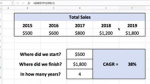 Calculating Sales CAGR in Excel