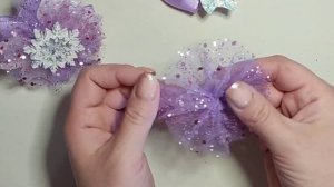 Очень красивые новогодние бантики? Зимние бантики канзаши/ Christmas bow DIY