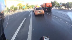 Лоусайд на мотоцикле. Lowside