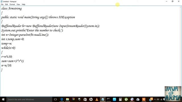 Java Program to check whether a number is Armstrong or not смотреть онлайн