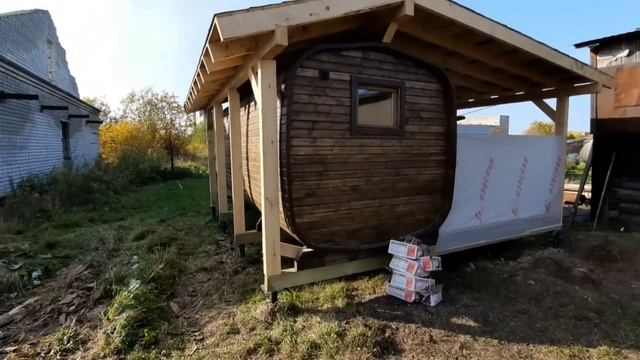 Банька КВАДРО с навесом смотреть онлайн