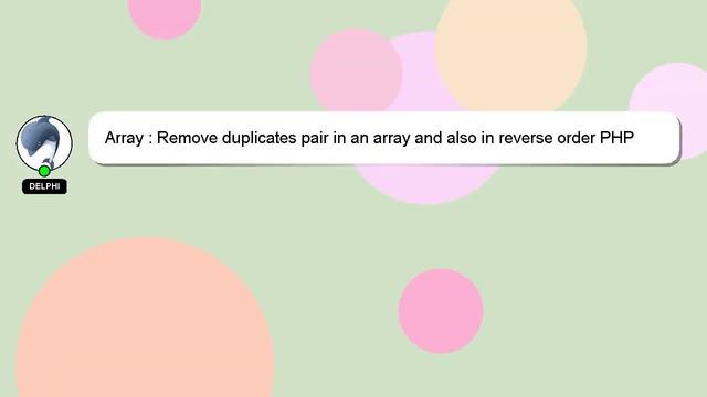 Array : Remove duplicates pair in an array and also in reverse order PHP Laravel смотреть онлайн