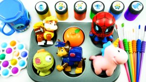 Разноцветное видео для всей семьи / игрушки, краски, кисточки, бабочки, слайм, человек паук