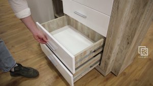 80370715 Комод Монтана, дуб Юкон белый глянец